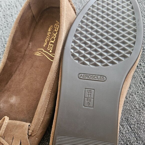Aerosoles tan comfort shoe loafers cushion Moccasins - Picture 4 of 10